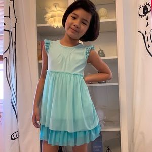 Hanna Anderson beautiful cyan dress